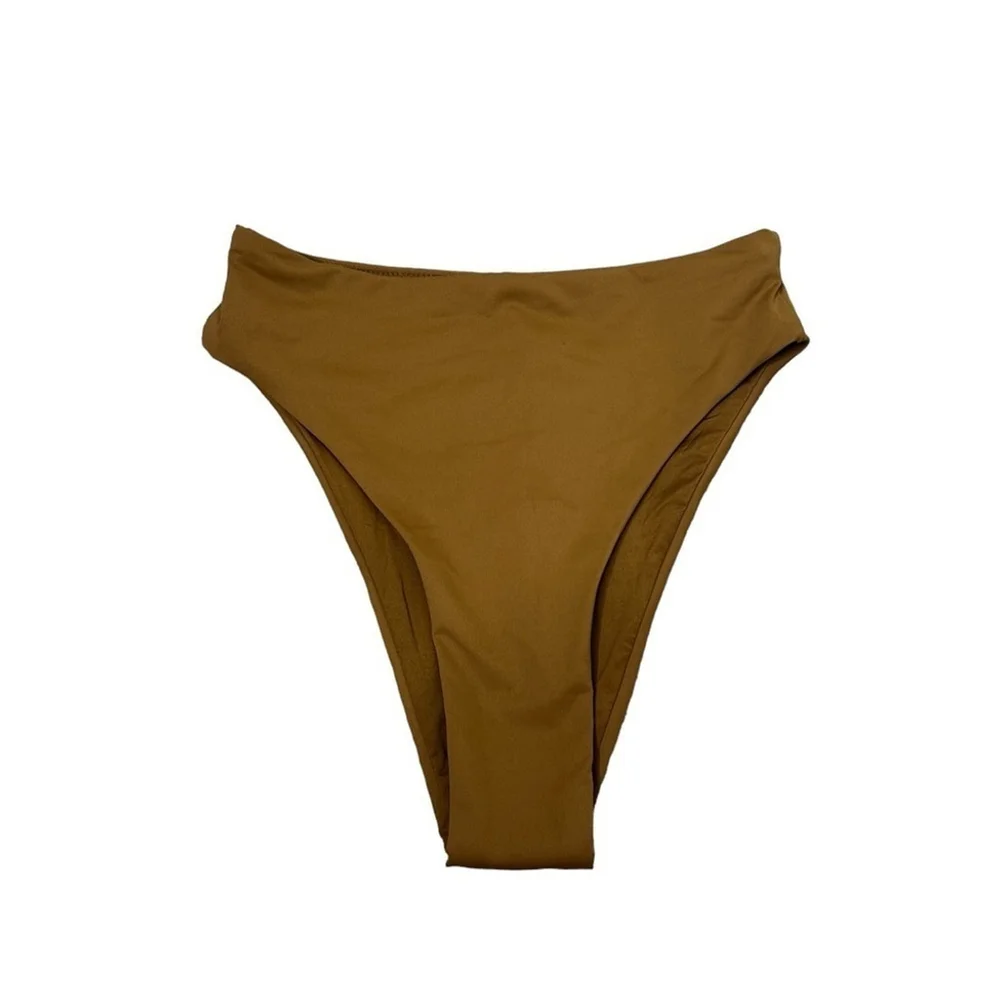 Skims Swim Almond Recycled Swim Mid Waist Bikini Bottom Almond Size XXS